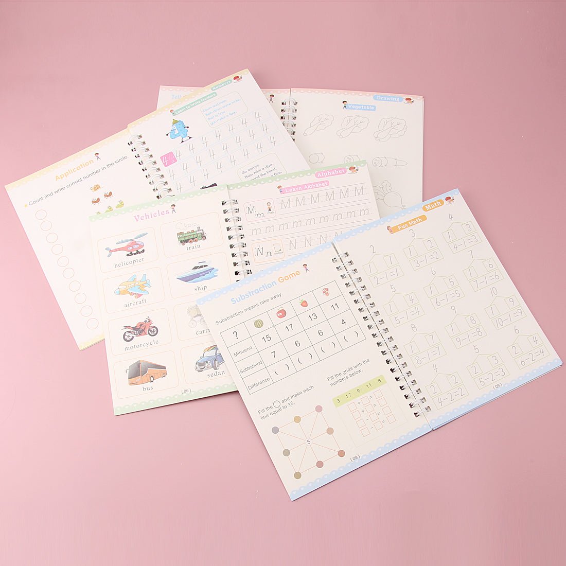 الكراسة السحرية لتعليم الكتابة إنجليزي - 4 كتب | Magic Practice Copybook English - Pack of 4
