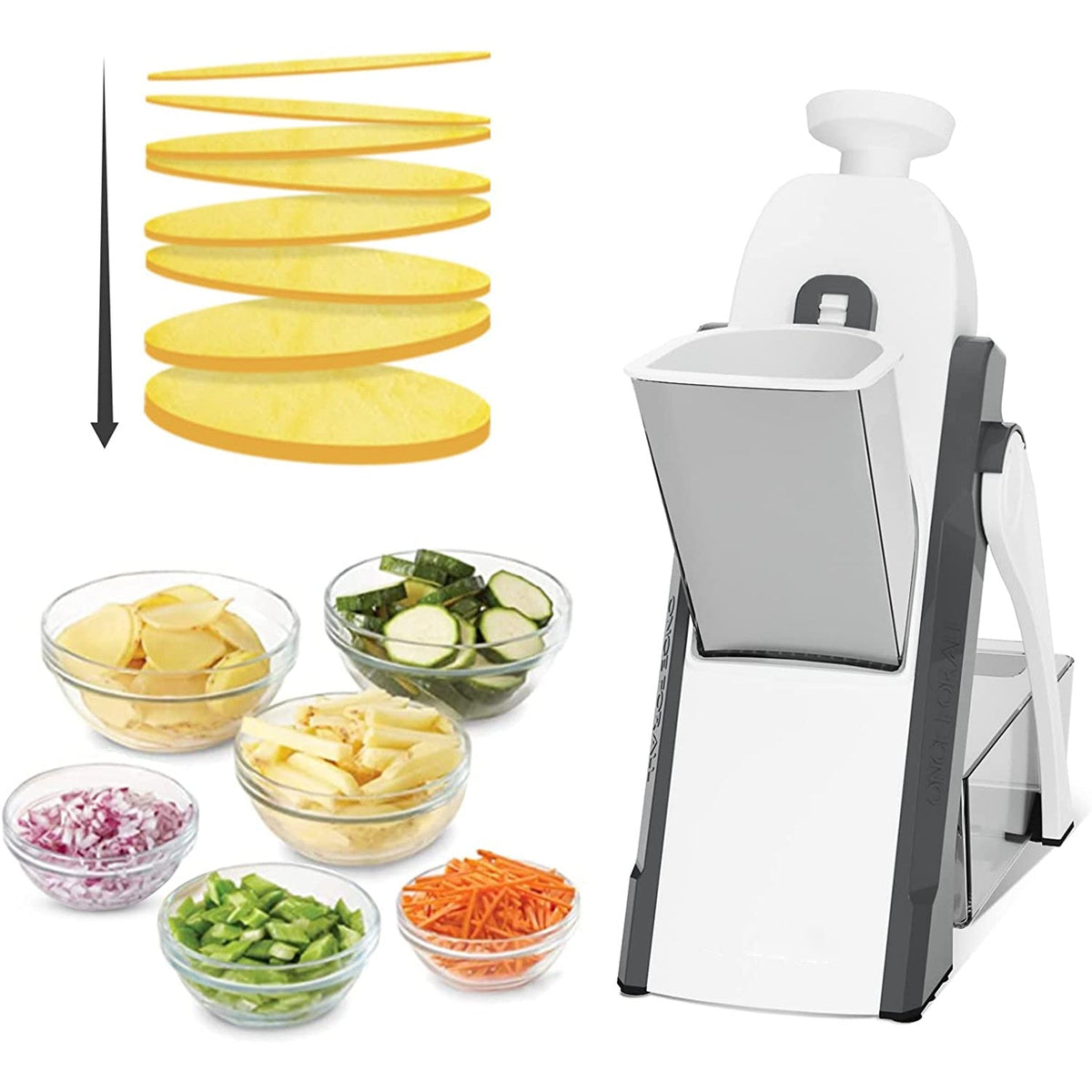 قطاعة خضار آمنة 4 في 1 بسماكة قابلة للتعديل | Safe Mandoline Slicer 4-in-1 Adjustable