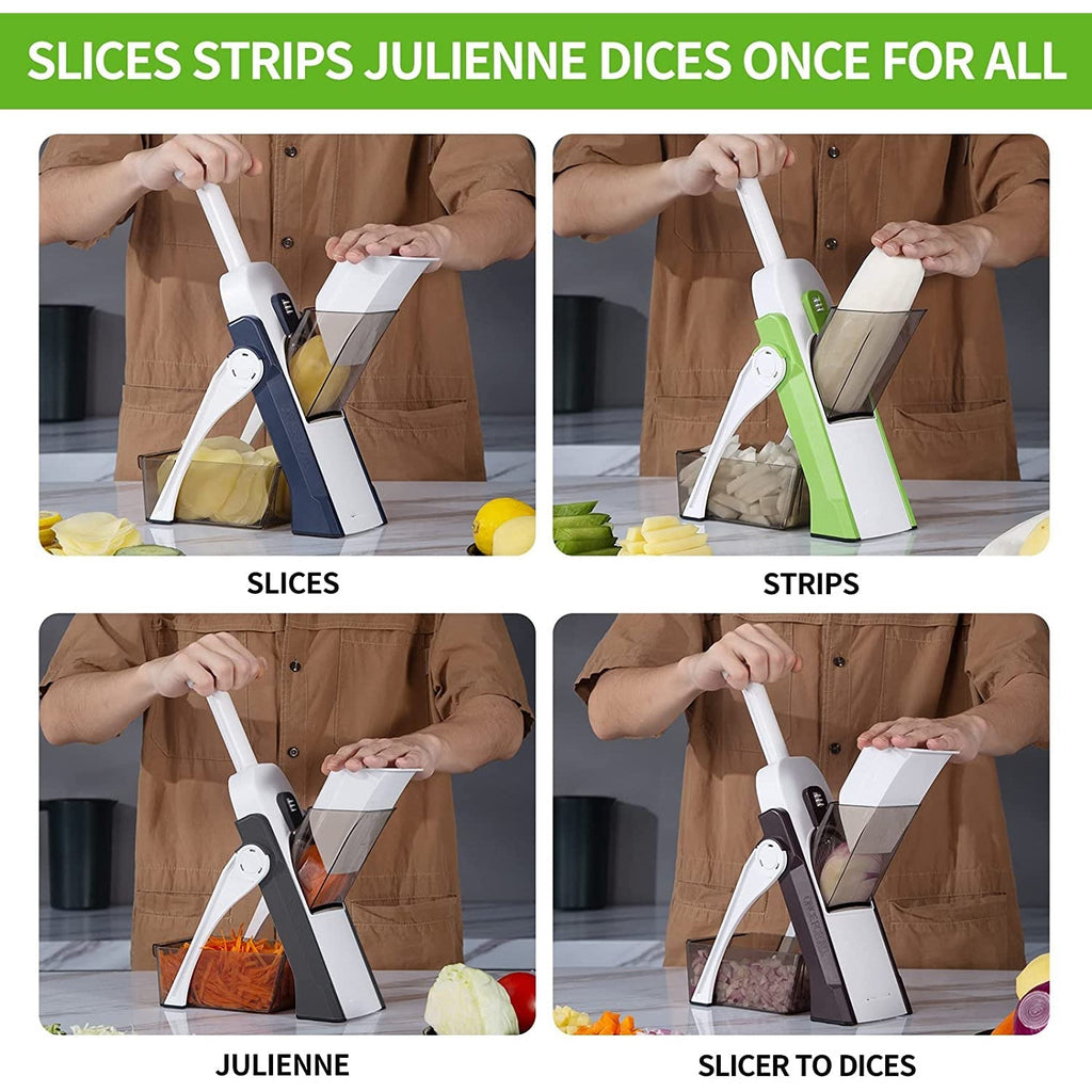 قطاعة خضار آمنة 4 في 1 بسماكة قابلة للتعديل | Safe Mandoline Slicer 4-in-1 Adjustable